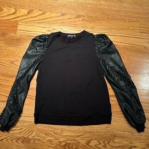 Generation Love faux leather sleeve top xs worn 1x